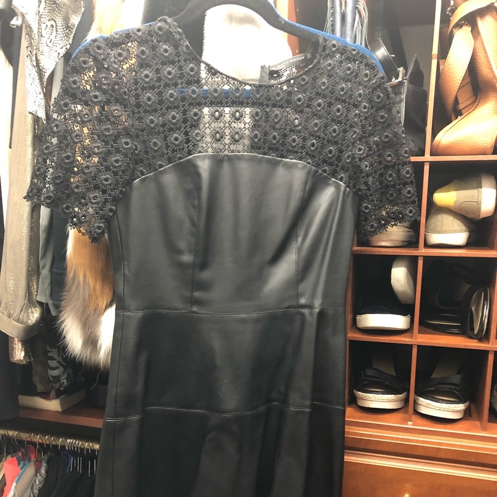 Zara black pleather dress